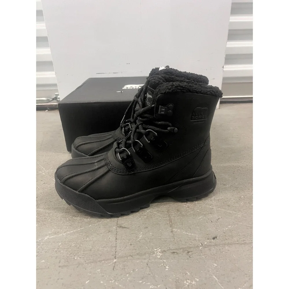Sorel Scout 87' LUX 2078371-010 Mens US‎ 8 Black Leather Waterproof Winter Boots